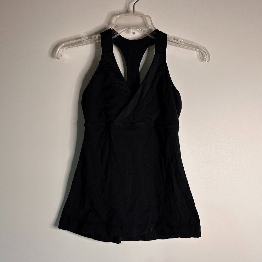 Lululemon Black Sleeveless T Back Tank Workout Top Women Size 4